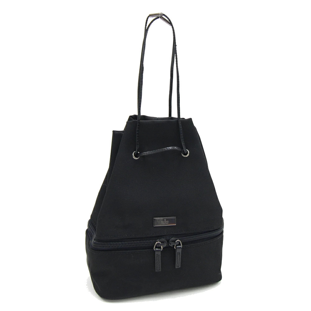 Gucci Clutch Black Leather Drawstring Multi Purpose
